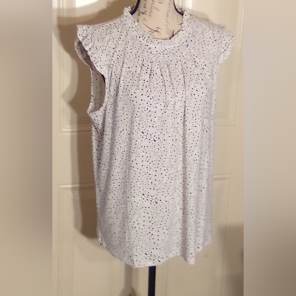 Adrianna Papell Top Women Casual Size Extra Large Color White And Black NWT